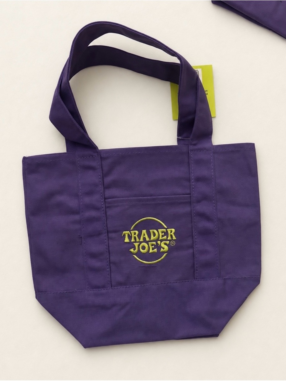 Purple Canvas Logo Tote with Contrast Embroidery